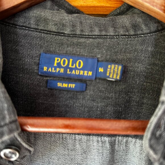 POLO Ralph Lauren Soft Black Denim Button Down Shirt - Picture 3 of 4